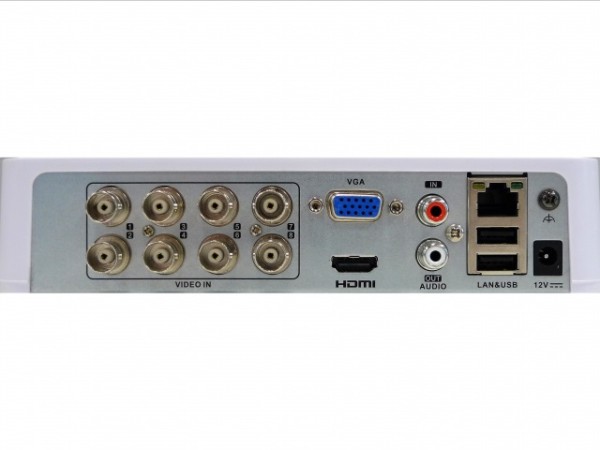 8-канальный гибридный HD-TVI видеорегистратор HiWatch DS-H108UA c технологией AoC (аудио по коаксиальному кабелю)