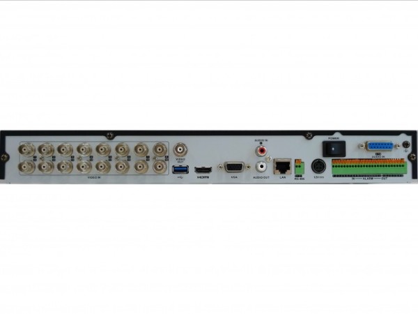 16-канальный гибридный HD-TVI видеорегистратор HiWatch DS-H216UA c технологией AoC (аудио по коаксиальному кабелю)