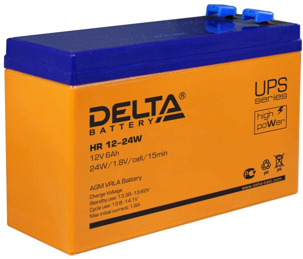 Аккумулятор Delta 12V 6Ah HR 12-24 W 
