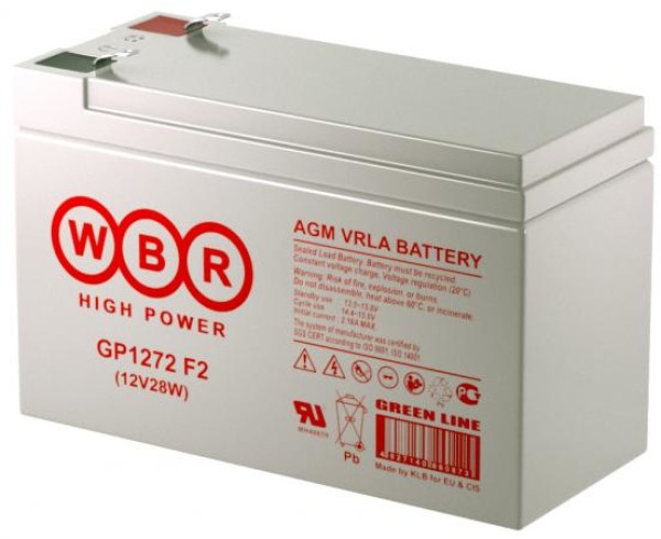 Аккумулятор WBR 12V 7,2Ah (28W) GP1272 F2