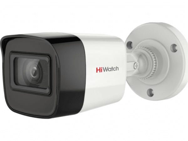 Цилиндрическая HD-TVI видеокамера HiWatch DS-T200A (2.8mm) с EXIR-подсветкой до 30м и микрофоном