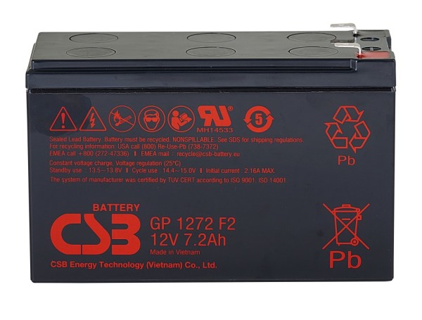 Аккумулятор CSB 12V 7.2Ah GP1272(25W)