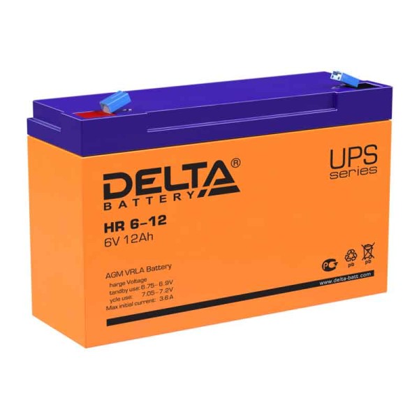 Аккумулятор Delta 6V 12Ah HR 6-12 