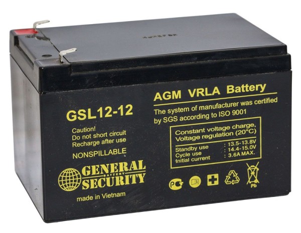 Аккумулятор General Security 12V 12Ah GSL12-12 